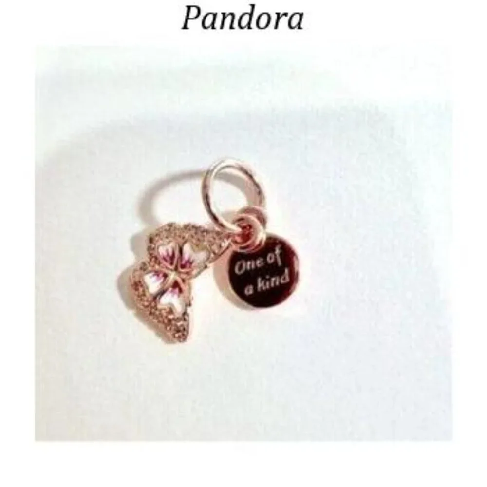 Pandora Rose Gold and Pink Butterfly Bracelet Charm